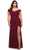 La Femme 29722 - Faux Wrap Prom Dress Special Occasion Dress 12W / Wine