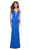 La Femme - 29732 Plunging Beaded Lace Gown Special Occasion Dress 00 / Royal Blue