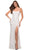 La Femme - 29741 Ruche-Ornate Sequined High Slit Dress Evening Dresses 00 / White