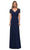 La Femme - 29772 V-Neck Ruched Evening Dress Mother of the Bride Dresses 2 / Navy