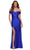 La Femme - 29781 Off Shoulder Long Sheath Dress Prom Dresses 00 / Royal Blue