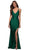 La Femme - 29785 Plunging V Neck Jersey Trumpet Dress Evening Dresses 00 / Emerald