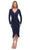 La Femme - 29812 Long Sleeve Ruched Midi Dress Mother of the Bride Dresses 2 / Navy