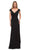 La Femme - 29814 Cap Sleeves Sheath Evening Dress Special Occasion Dress 4 / Black