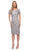 La Femme - 29824 Short Sleeve Floral Embroidered Midi Dress Mother of the Bride Dresses 2 / Silver
