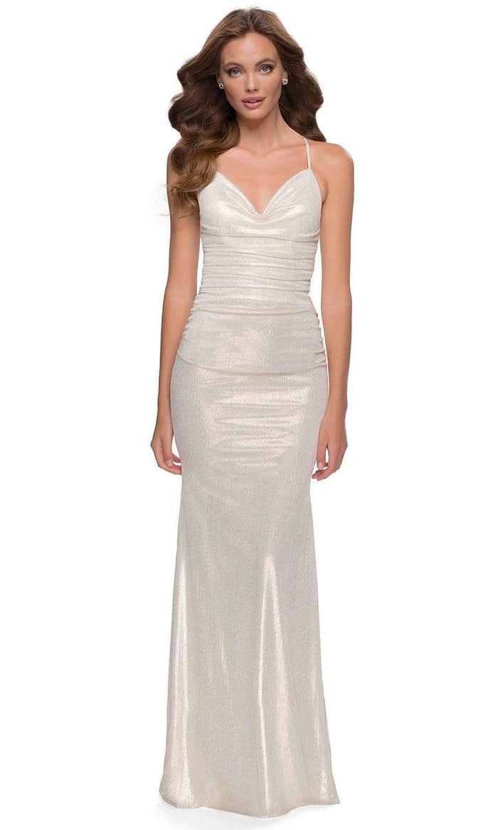 La Femme - 29837 Metallic Sweetheart Dress Special Occasion Dress 00 / White/Gold