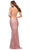 La Femme - 29848 Open Back V-Neck Fitted Silky Jersey Long Dress Special Occasion Dress