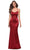 La Femme - 29858 Stretch Satin Scoop Neck Trumpet Dress Prom Dresses 00 / Red