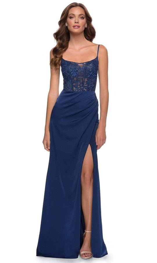 La Femme - 29888 Scoop Laced A-Line Simple Prom Evening Gown
