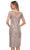 La Femme - 29930 Illusion Jewel Floral Midi Dress Mother of the Bride Dresses