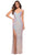 La Femme - 29936 Iridescent Sequin High Slit Dress Special Occasion Dress 00 / Pink
