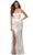La Femme - 29945 Stretch Satin Scoop Neck Sheath Dress Special Occasion Dress 00 / White