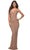 La Femme - 29949 Strappy Back Sequin Gown Prom Dresses 00 / Rose Gold