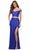 La Femme - 29951 Two-Piece Jewel Studded Off Shoulder Dress Prom Dresses 00 / Royal Blue