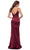 La Femme - 29960 Sleeveless V-Neck Fitted Satin Long Dress Prom Dresses