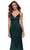 La Femme - 29960 Sleeveless V-Neck Fitted Satin Long Dress Prom Dresses