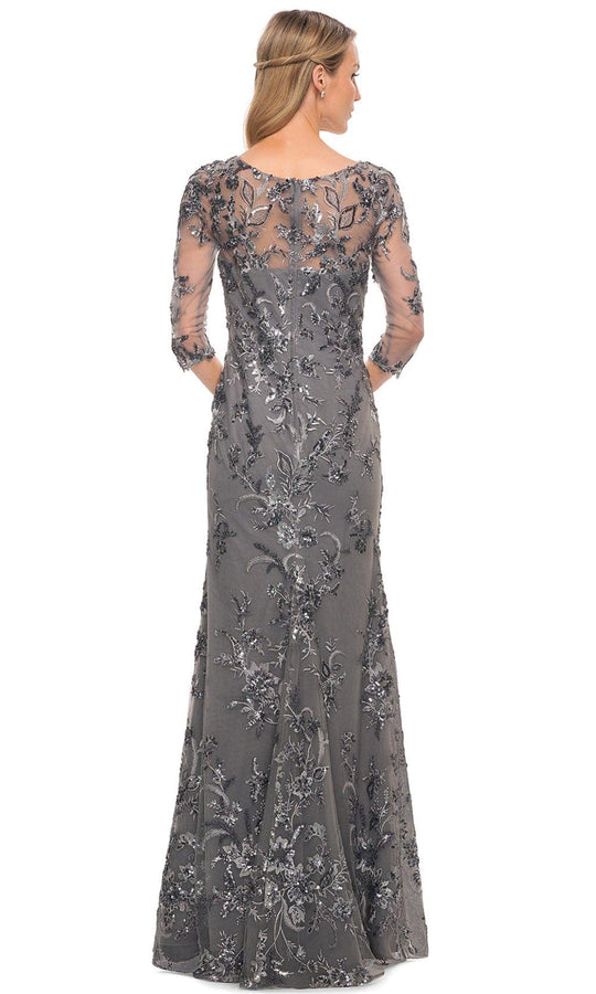 La Femme 29976 - Embroidered Sheer Mother of the Groom Sheath Dress