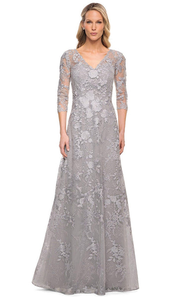 elegantly dressed crossword clue Elegant A-line Lace Long-Sleeve Mother-the-bride Dress main image 1
