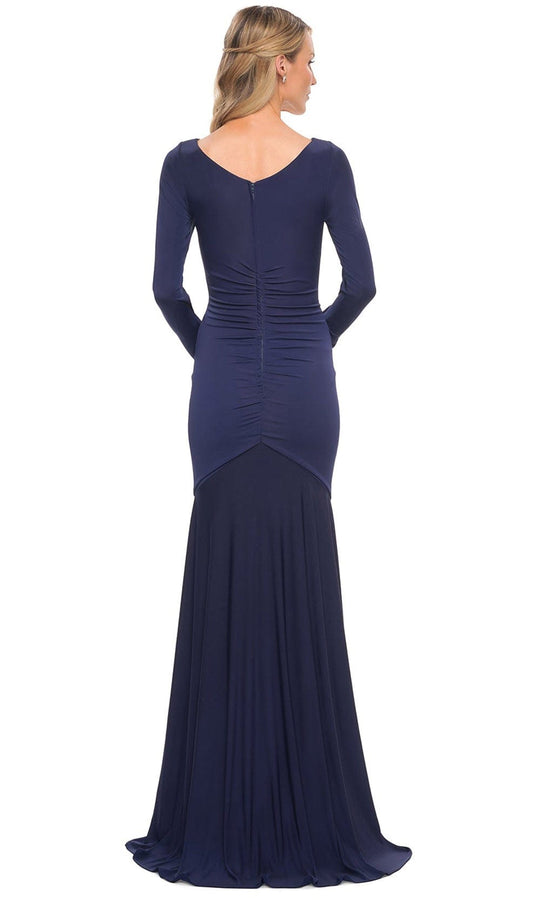 La Femme 30010 - Ruched Jersey Long Sleeve Mother of the Bride Dress