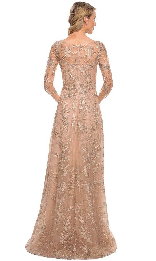 La Femme 30021 - Sheer Lace Sheath Mother of the Bride Dress