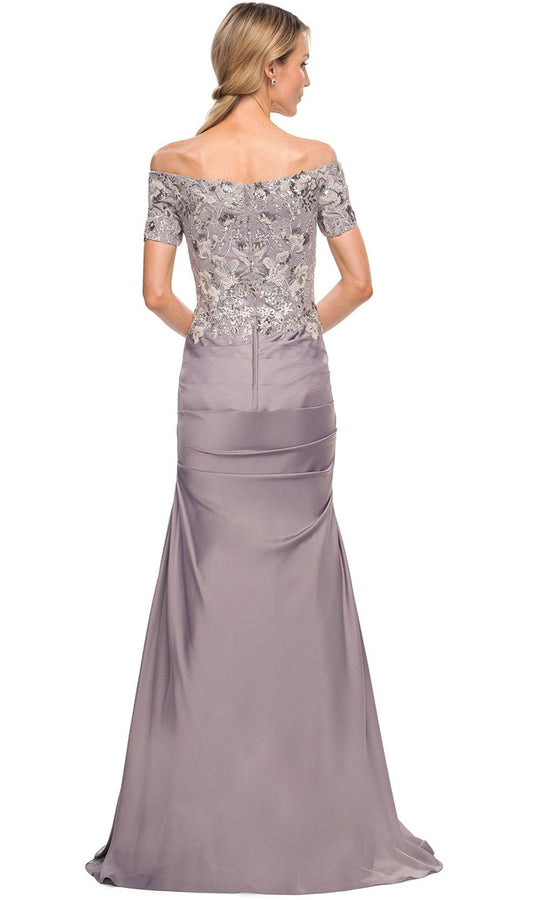 La Femme 30045 - Off-Shoulder Embroidered Dress