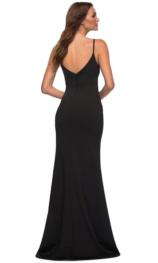 La Femme - 30072 Spaghetti Strap High Slit Gown