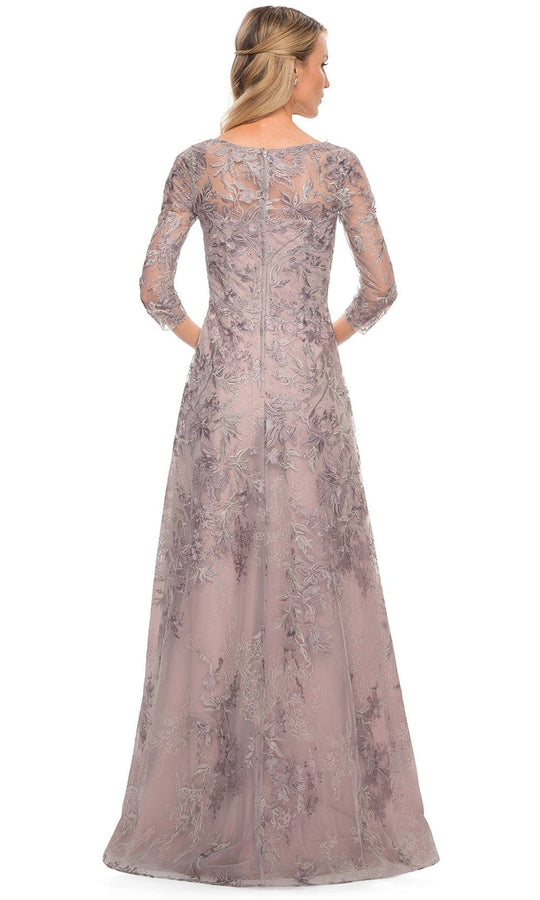 La Femme 30078 - Embroidered Sheer Mother of the Groom Sheath Dress