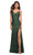 La Femme - 30095 Ruched Sleeveless Long Gown Special Occasion Dress 00 / Dark Emerald