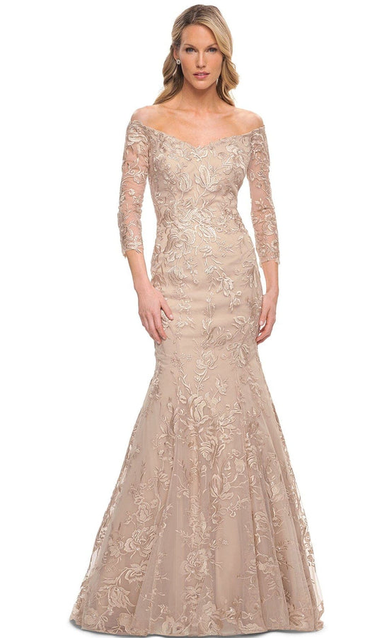 La Femme 30164 - Embroidered Mermaid Mother of the Bride Dress
