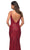 La Femme - 30187 Low Back Sequin Gown In Red