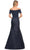 La Femme 30199 - Satin And Lace Pleated Gown Special Occasion Dress