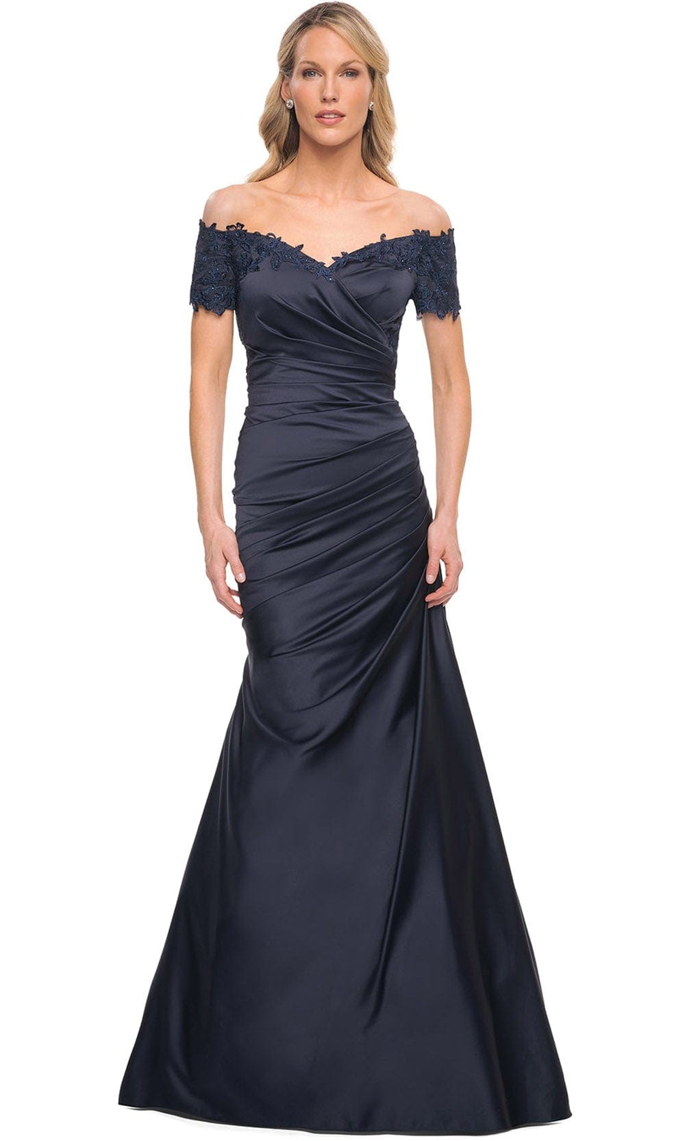 La Femme 30199 - Satin Lace Pleated Mother of the Groom Gown – Couture ...