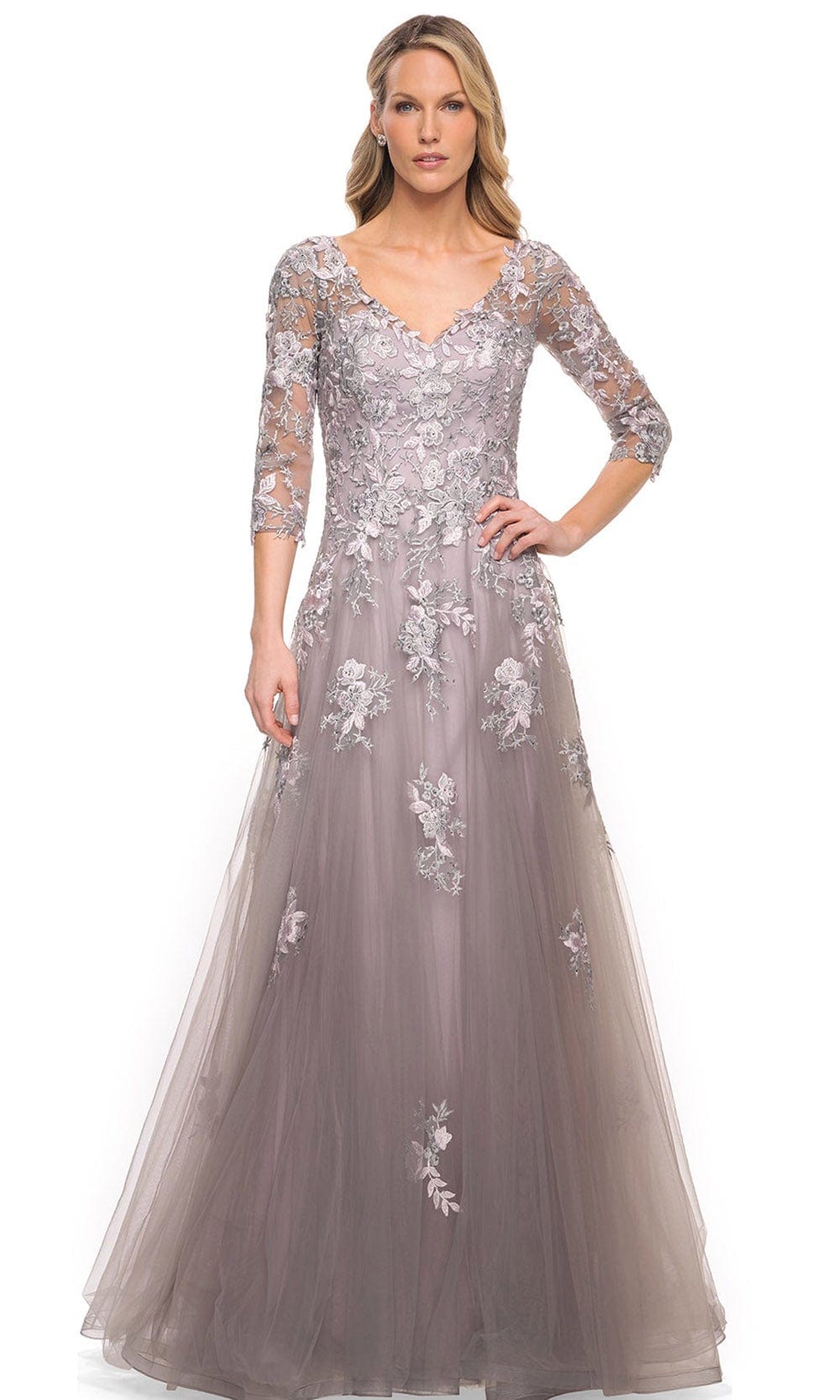 La Femme 30229 - Embroidered A-Line Dress – Couture Candy