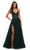 La Femme - 30334 Sheer Ruche-Ornate A-Line Gown Special Occasion Dress 00 / Dark Emerald