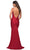 La Femme - 30366 Draped V-Neck Sheath Gown Evening Dresses