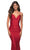 La Femme - 30366 Draped V-Neck Sheath Gown Special Occasion Dress