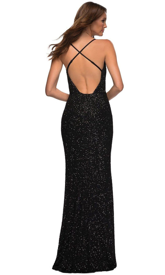 La Femme - 30376 Sequin Cowl V-Neck Gown