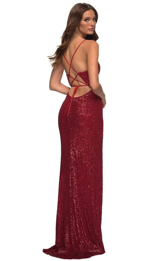La Femme - 30388 Plunging V-Neck Sequin Gown