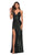 La Femme - 30392 Wrap Front Sequin Gown Special Occasion Dress 00 / Dark Emerald