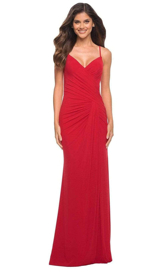 La Femme - 30393 Sleeveless Ruched Sheath Dress