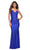 La Femme - 30413 Strappy Beaded Jersey Gown Special Occasion Dress 00 / Royal Blue