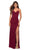 La Femme - 30418 Spaghetti Strap Ruched Gown Special Occasion Dress 00 / Dark Berry