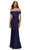 La Femme - 30422 Off Shoulder Sheath Dress Special Occasion Dress 00 / Navy