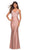 La Femme - 30432 Beaded Plunging V-Neck Gown Special Occasion Dress 00 / Mauve