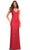 La Femme 30437 - Skyscraper Slit Sheath Gown Special Occasion Dress 00 / Red