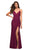 La Femme - 30462 Long Ruched Jersey Gown Special Occasion Dress 00 / Berry
