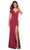 La Femme - 30462 Long Ruched Jersey Gown Special Occasion Dress 00 / Wine