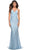 La Femme - 30463 Wrap Style Pastel Gown Prom Dresses 00 / Cloud Blue