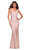 La Femme - 30463 Wrap Style Pastel Gown Special Occasion Dress