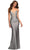 La Femme - 30466 Lace Bodice Sheath Gown Prom Dresses 00 / Silver